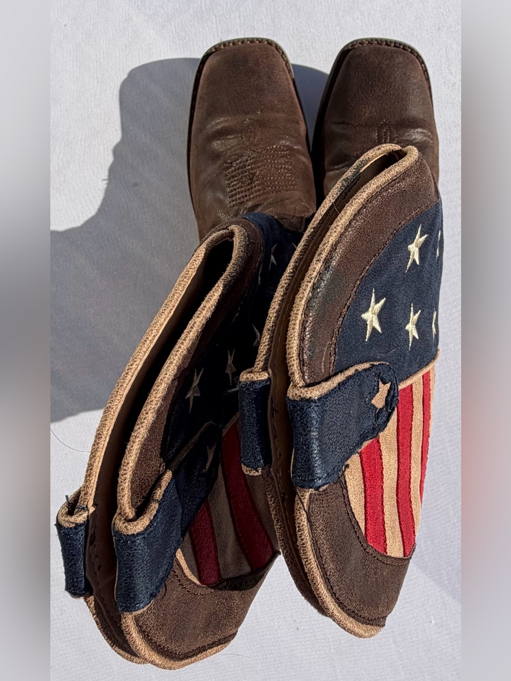 Roper Sz 7/39 American Patriot Stars And Stripes Flag Western Boots - Picture 4 of 7
